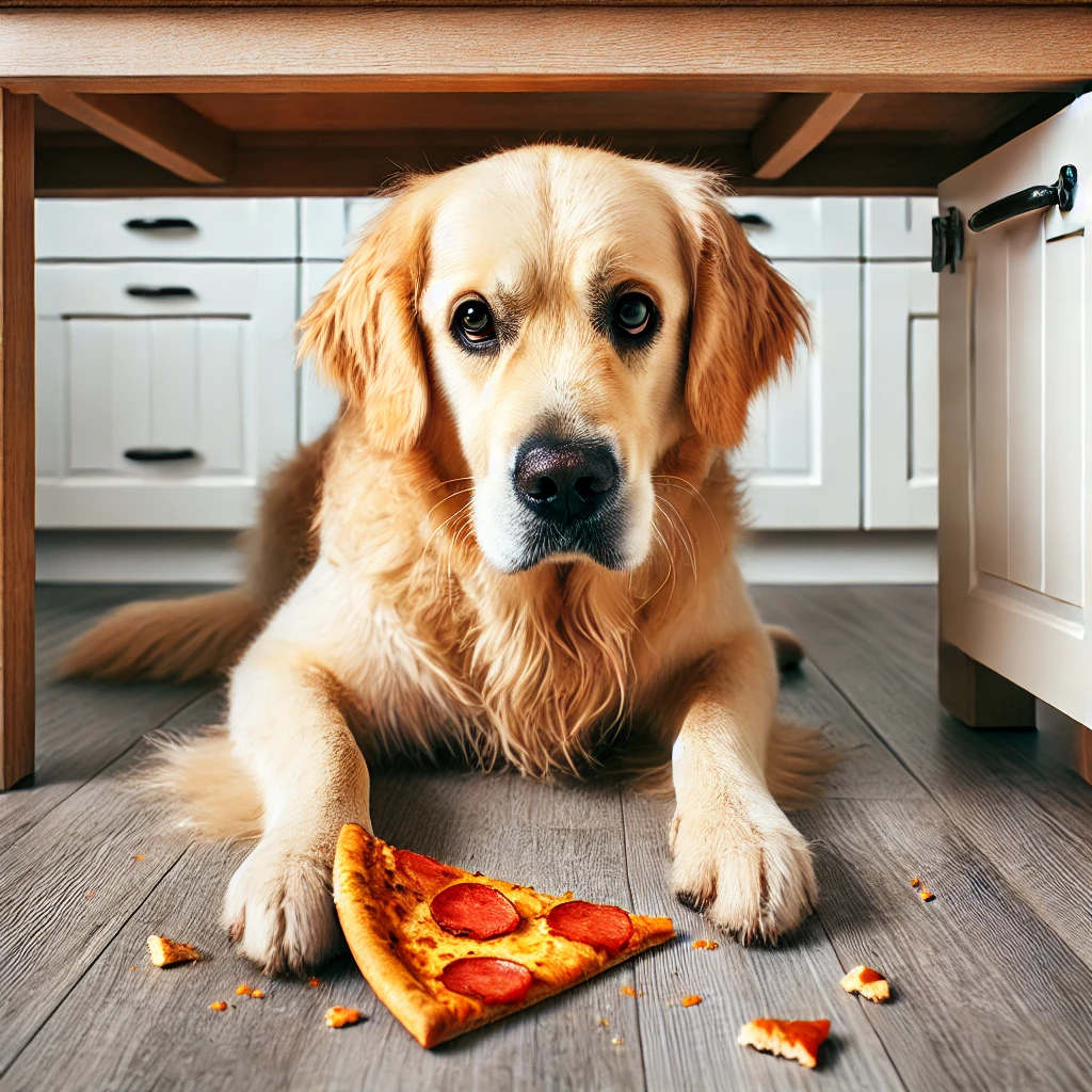 Funny viral story, Pizza mystery, Dog steals, Vanishing Pizza, pizza, Hilarious pet moments, Golden retriever funny story, Viral pet stories, Pizza thief dog, Comedy blog post, Funny food stories, Internet viral moments,