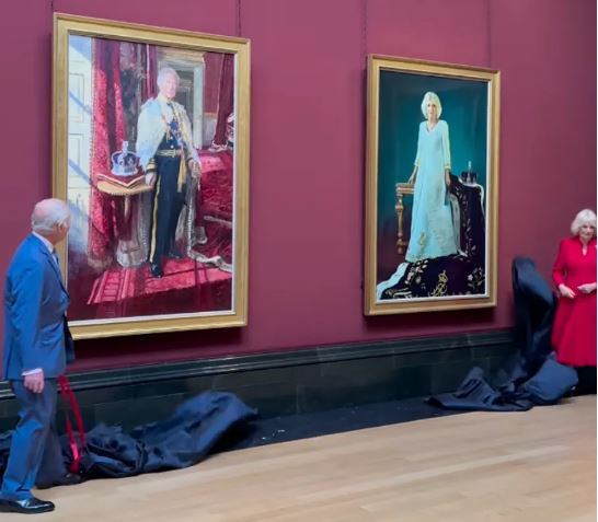Coronation, King Charles III, Queen Camilla, Royal Portraits, British Monarchy, Public Reaction, Tradition vs. Modernity, Royal Family, Social Media, Historical Context, Art and Representation, Public Perception, Monarchy in Modern Britain, Royal Events, Cultural Commentary,