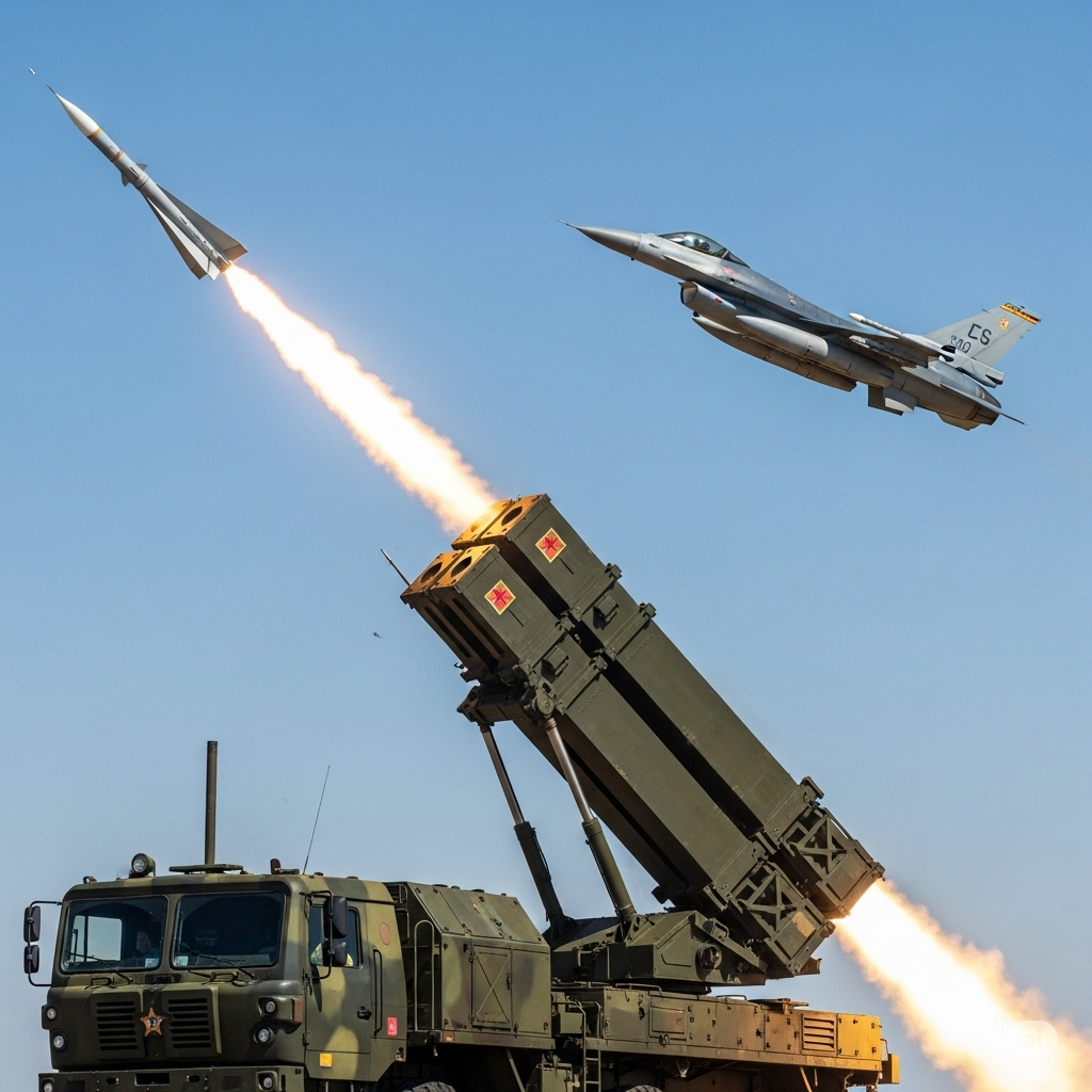 Air Defense, Surface-to-Air Missile, Fighter Jet, Military Technology, Aerial Combat, KS-1C, F-16, Radar, Electronic Warfare, Aviation, Modern Warfare, Geopolitics, Air Superiority, Military Analysis
