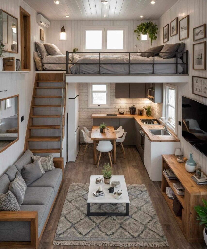 Small Space, Big Style: A Tiny House That Feels Like a Castle 3 Tiny house, tiny home design, small space living, minimalist lifestyle, loft design, home decor, interior design, small homes, compact living, tiny house tour, decluttering, sustainable living, clever design,